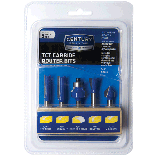 Picture of 5PC CARBIDE ROUTERBIT SET