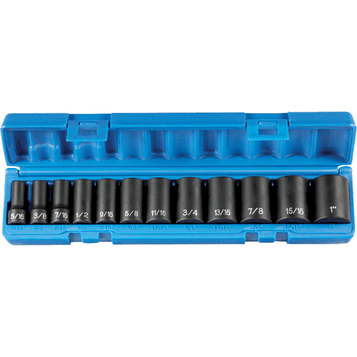 Picture of 12 Pc.   3/8" Dr. Semi-Deep Impact Socket Set, 12 Pt.
