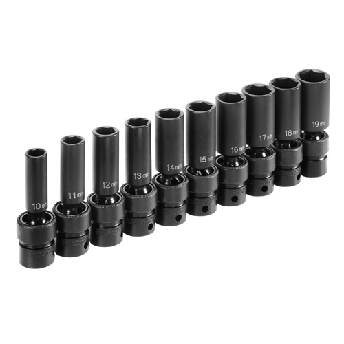 Picture of 10 Pc. 3/8'' Drive Deep Length Metric Universal Set