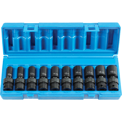 Picture of 10 Pc. 3/8'' Drive Semi-Deep Metric Universal Set