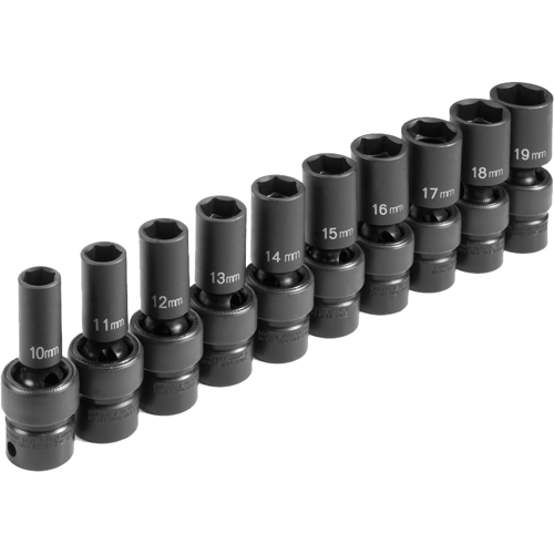 Picture of 10 Pc. 3/8'' Drive Semi-Deep Metric Universal Set