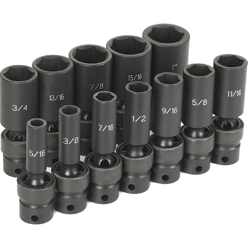 Picture of 12 Pc. 3/8'' Drive Deep Length Fractional Universal Set