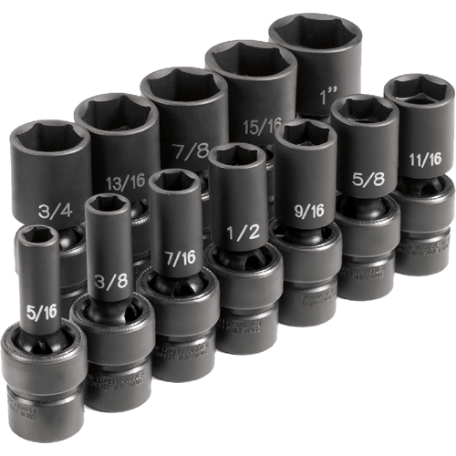 Picture of 3/8" Dr. 12 Pc. Semi-Deep SAE Universal Set