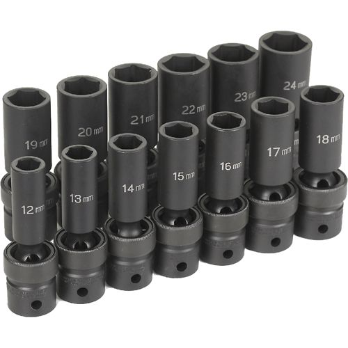 Picture of 13 Pc. 1/2" Drive Deep Length Metric Universal Set
