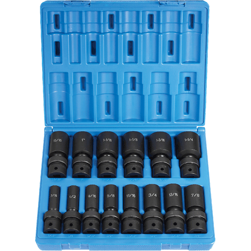 Picture of 14 Pc. 1/2" Drive Deep Length Fractional Universal Set