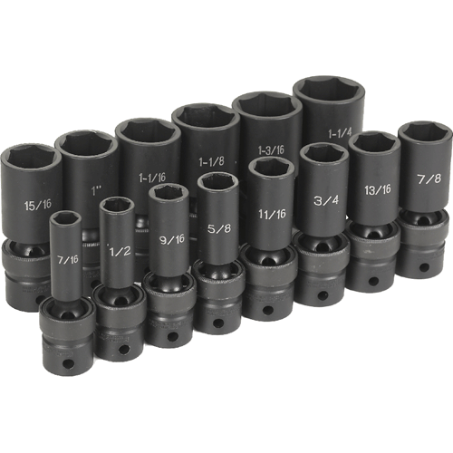 Picture of 14 Pc. 1/2" Drive Deep Length Fractional Universal Set