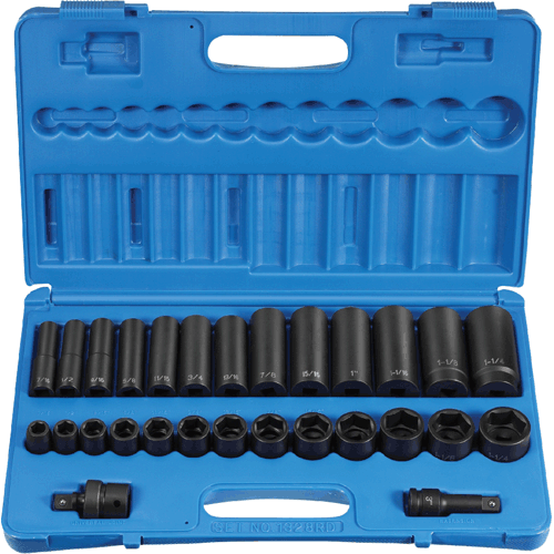 Picture of 28 Pc. 1/2" Drive Standard & Deep Length Fractional Set