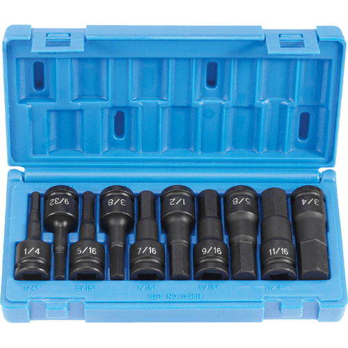 Picture of 10 Pc. 1/2" Dr. Hex Driver Standard Length Set