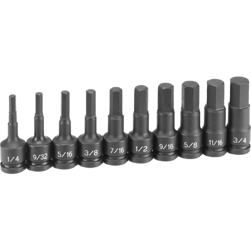 Picture of 10 Pc. 1/2" Dr. Hex Driver Standard Length Set