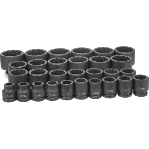 Picture of 29 Pc. 3/4" Dr. Fractional Master Set, 12 Pt.