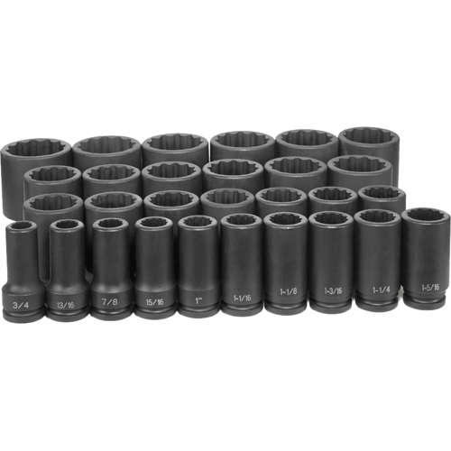Picture of 29 Pc. 3/4" Dr. Deep Fractional Master Set, 12 Pt.