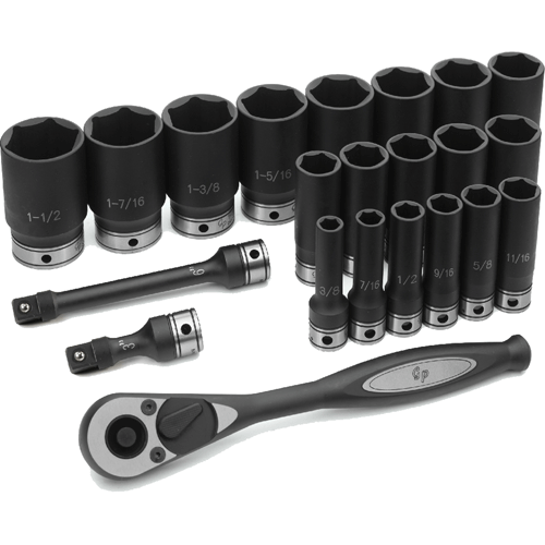 Picture of 22 Pc. 1/2" 6-Pt. Drive Deep Length Fractional Set