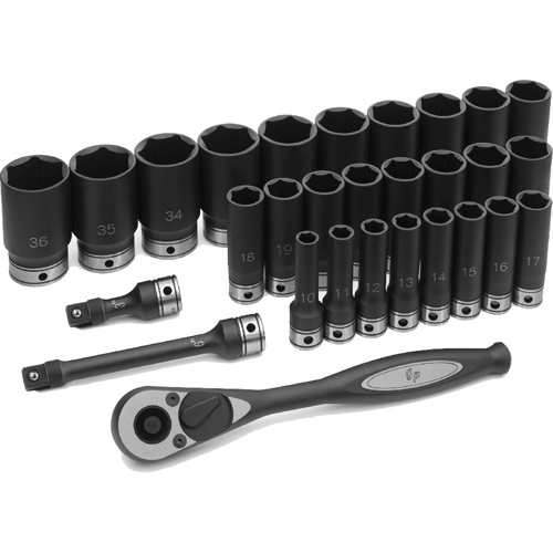 Picture of 29 Pc. 1/2" 6-Pt. Drive Deep Length Metric Set