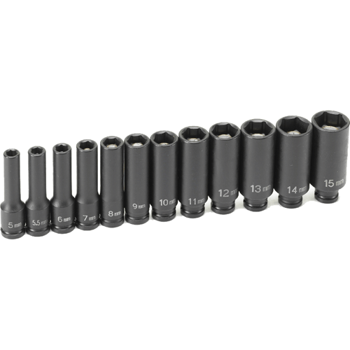 Picture of 12 Pc. 1/4" Drive Deep Length Metric Magnetic Set