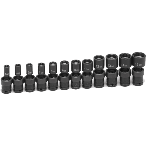 Picture of 12 Pc. 1/4" Dr. Standard Length Magnetic Universal Set