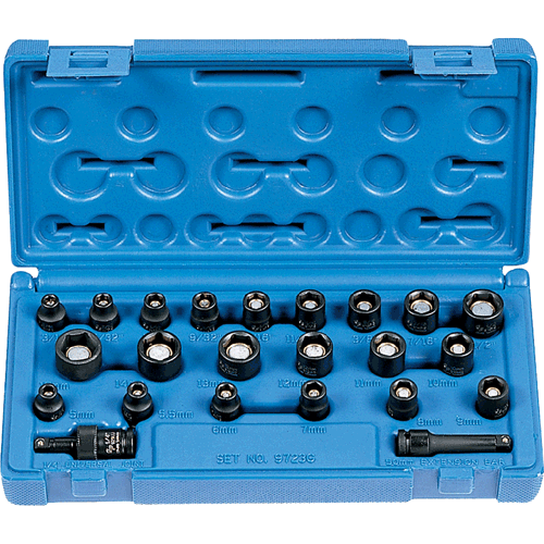 Picture of 23 Pc. 1/4" Standard Length Fractional & Metric Magnetic Set