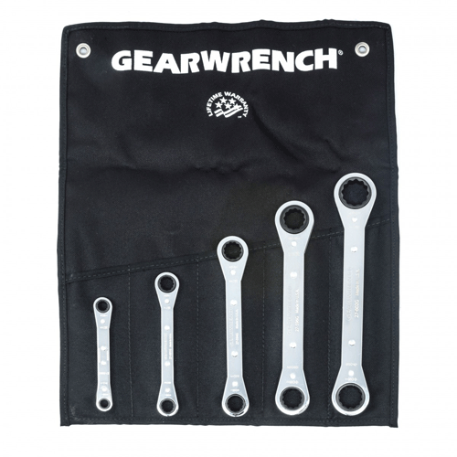 Picture of 5 Pc. 12 Point SAE Laminated Ratcheting Box Wrench Set