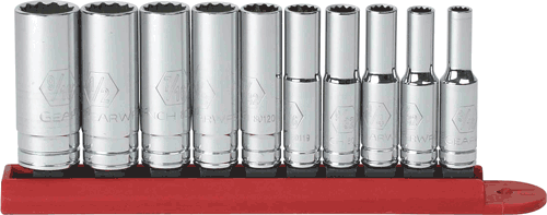 Picture of 10 Pc. 1/4" Drive 12 Pt. Deep SAE Socket Set