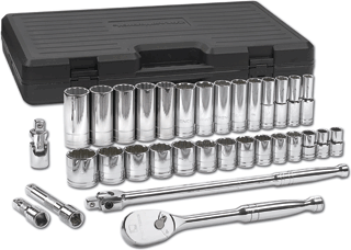 Picture of 33 Pc.1/2" Drive 12 Pt. SAE Standard and Deep Socket Set