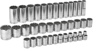 Picture of 37 Pc. 1/2" Dr. 12 Pt. Standard & Deep Metric Socket Set
