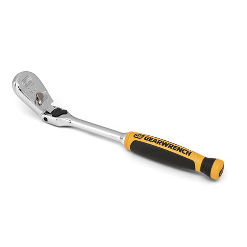 Picture of 1/4" Drive 90-Tooth Dual Material Locking Flex Head Teardrop Ratchet 8"