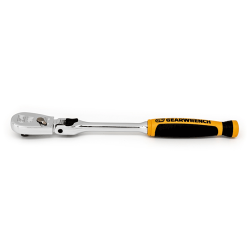Picture of 1/4" Drive 90-Tooth Dual Material Locking Flex Head Teardrop Ratchet 8"