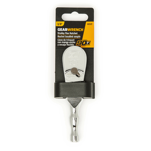 Picture of 3/8" Drive 90-Tooth Stubby Flex Head Teardrop Ratchet 5"