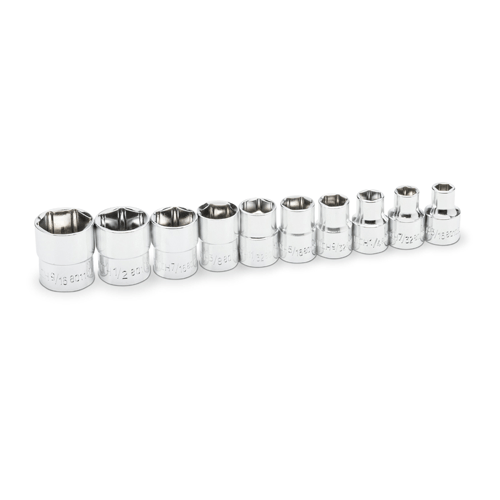 Picture of 10 Pc. 1/4" Drive 6 Point Stubby Socket Set SAE
