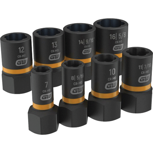 Picture of 8 Pc. 1/4" & 3/8" Dr. Bolt Biter Extraction Socket Set