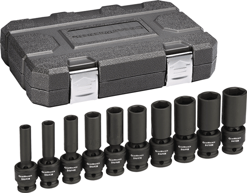 Picture of 10 Pc. SAE Deep Universal Impact Socket Set, 1/2" Drive