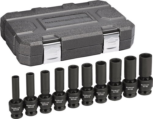 Picture of 10 Pc. Metric Deep Universal Impact Socket Set, 1/2" Drive
