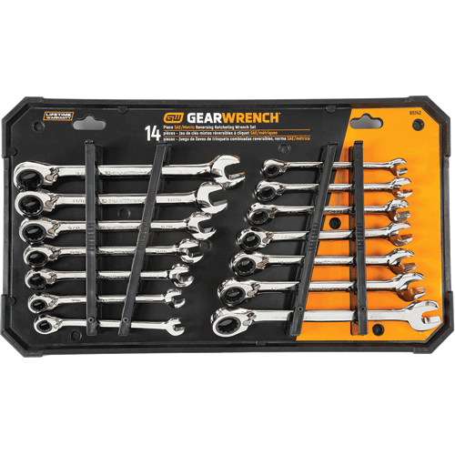 Picture of 14 Pc. SAE/Metric Reversible Ratcheting Wrench Set