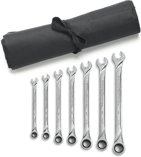 Picture of 7 Pc. 12 Pt. XL Ratcheting Combination SAE Wrench Roll Set