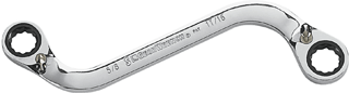 Picture of 5/8" x 11/16" Reversible "S-shaped" Double Box Ratcheting Wrench