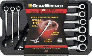 Picture of 9 Pc. Set - SAE X-Beam Combination Ratcheting Wrench