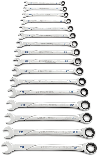 Picture of 120XP&trade; Universal Spline XL Combination Ratcheting Wrench Set, 16 Pc. Metric