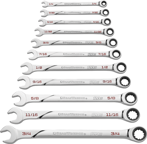 Picture of 120XP Universal Spline XL Combination Ratcheting Wrench Set - 11 Pc. SAE