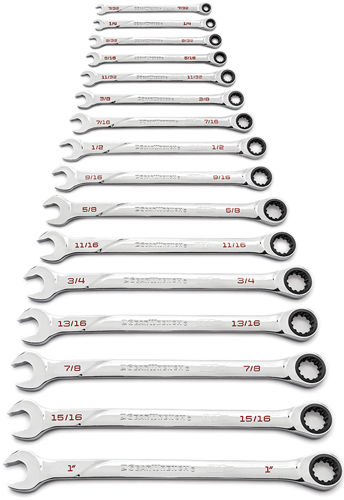 Picture of 120XP&trade; Universal Spline XL Combination Ratcheting Wrench Set, 16 Pc. SAE