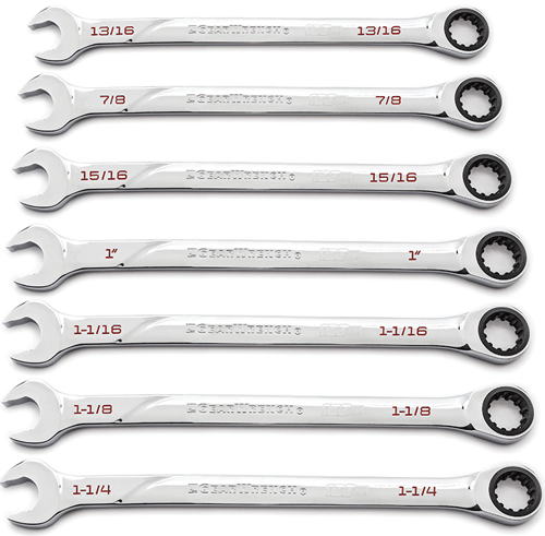 Picture of 120XP&trade; Universal Spline XL Combination Ratcheting Wrench Set, 7 Pc. Metric