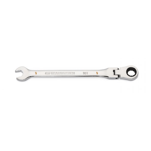 Picture of 9mm 90-Tooth 12 Point Flex Head Ratcheting Combination Wrench