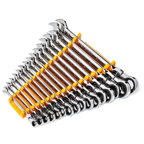 Picture of 16 Pc. 90-Tooth 12 Point Flex Head Ratcheting Combination Metric Wrench Set