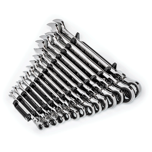 Picture of 14 Pc. 90-Tooth 12 Point Flex Head Ratcheting Combination SAE Wrench Set