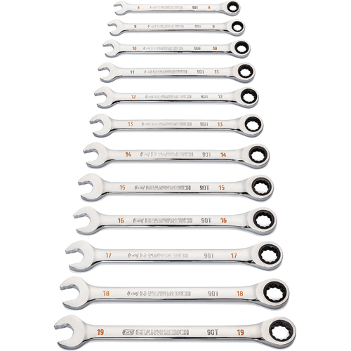 Picture of 12 Pc. 90-Tooth 12 Point Metric Combination Ratcheting Wrench Set