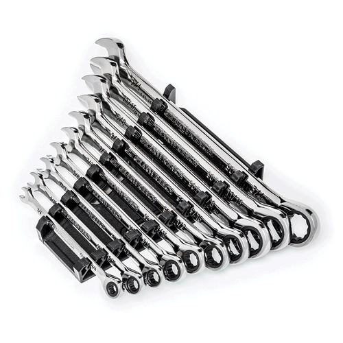 Picture of 10 Pc. 90-Tooth 12 Point SAE Combination Ratcheting Wrench Set