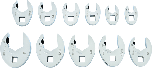 Picture of 11 Pc. SAE Ratcheting Crow Foot
