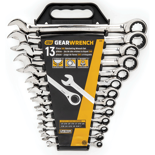 Picture of 13 Pc. 72-Tooth 12 Point Ratcheting Combination SAE Wrench Set