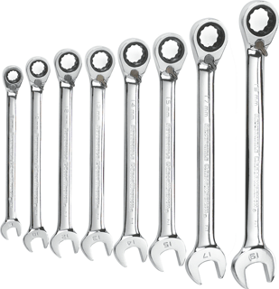 Picture of 8 Pc. Reversible Combination Ratcheting Wrench Set - Metric