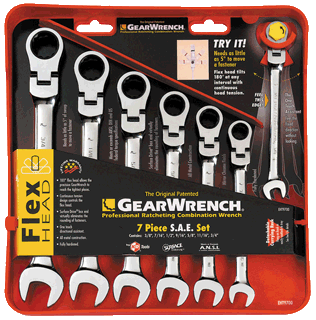 Picture of 7 Pc. Flex-Head Combination Ratcheting Wrench Set - SAE
