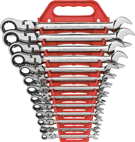 Picture of 13 Pc. Flex-Head Combination Ratcheting Wrench Set - SAE