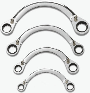 Picture of 4 Pc. SAE Half Moon Double Box Ratcheting Wrench